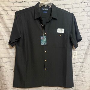 Campia Mens NWT Texturized Cool Comfort Easy Care Button Up Short Slv Black XL